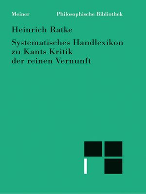 cover image of Systematisches Handlexikon zu Kants Kritik der reinen Vernunft